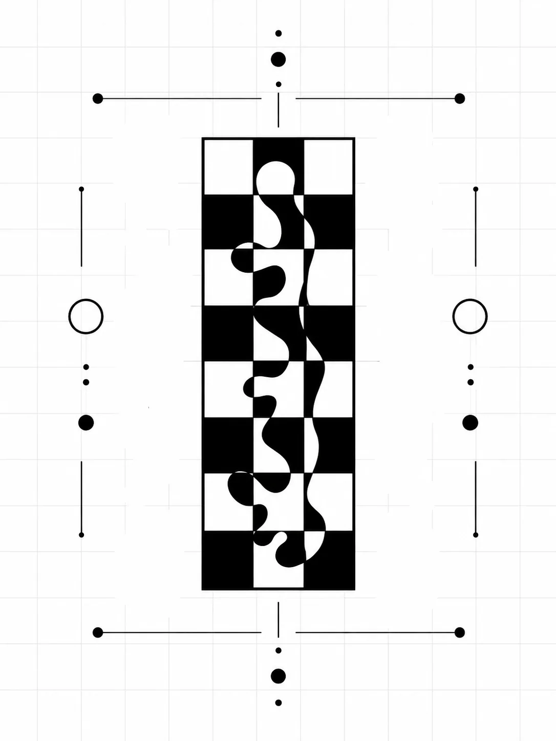 Black and white abstract pattern study