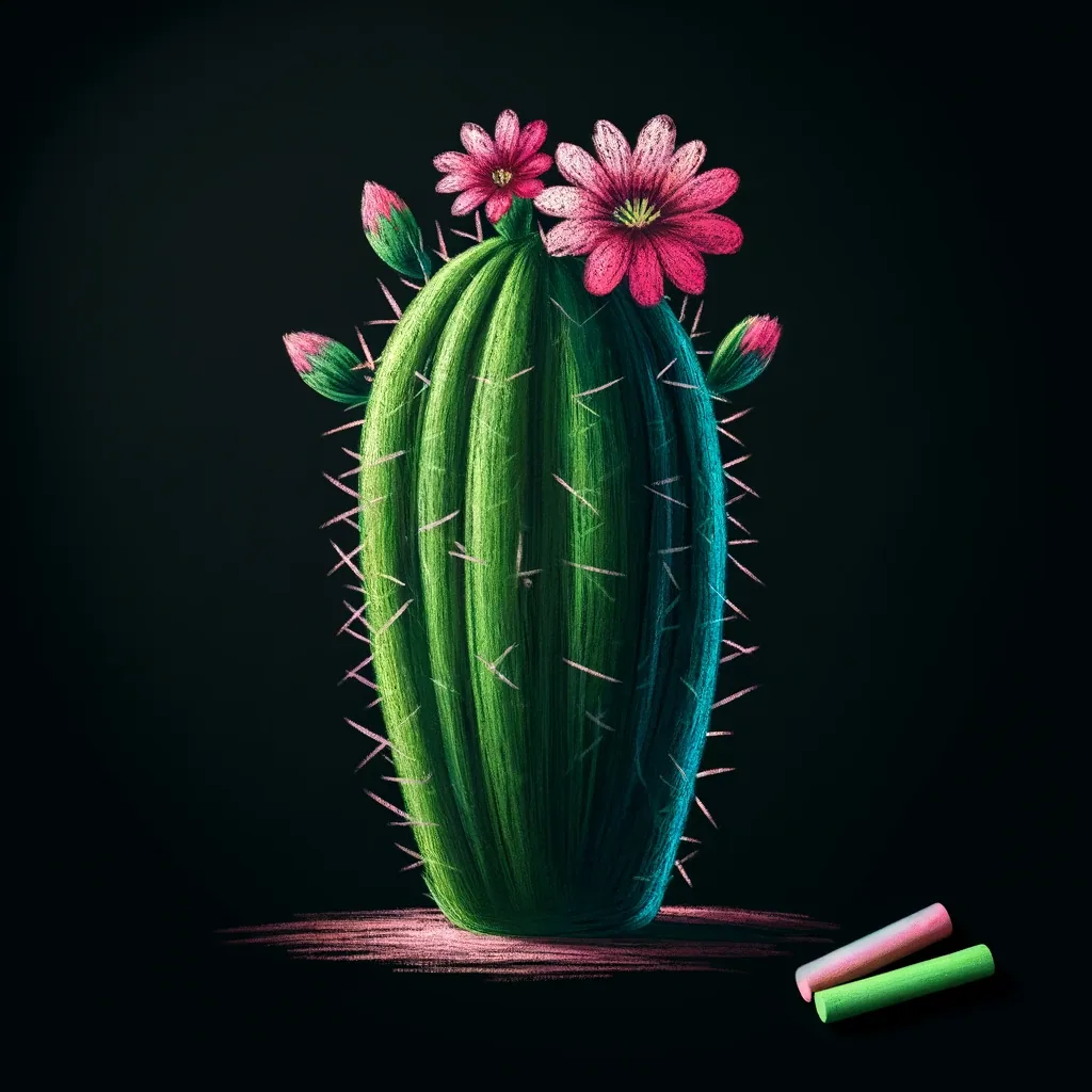 Chalkboard cactus illustration