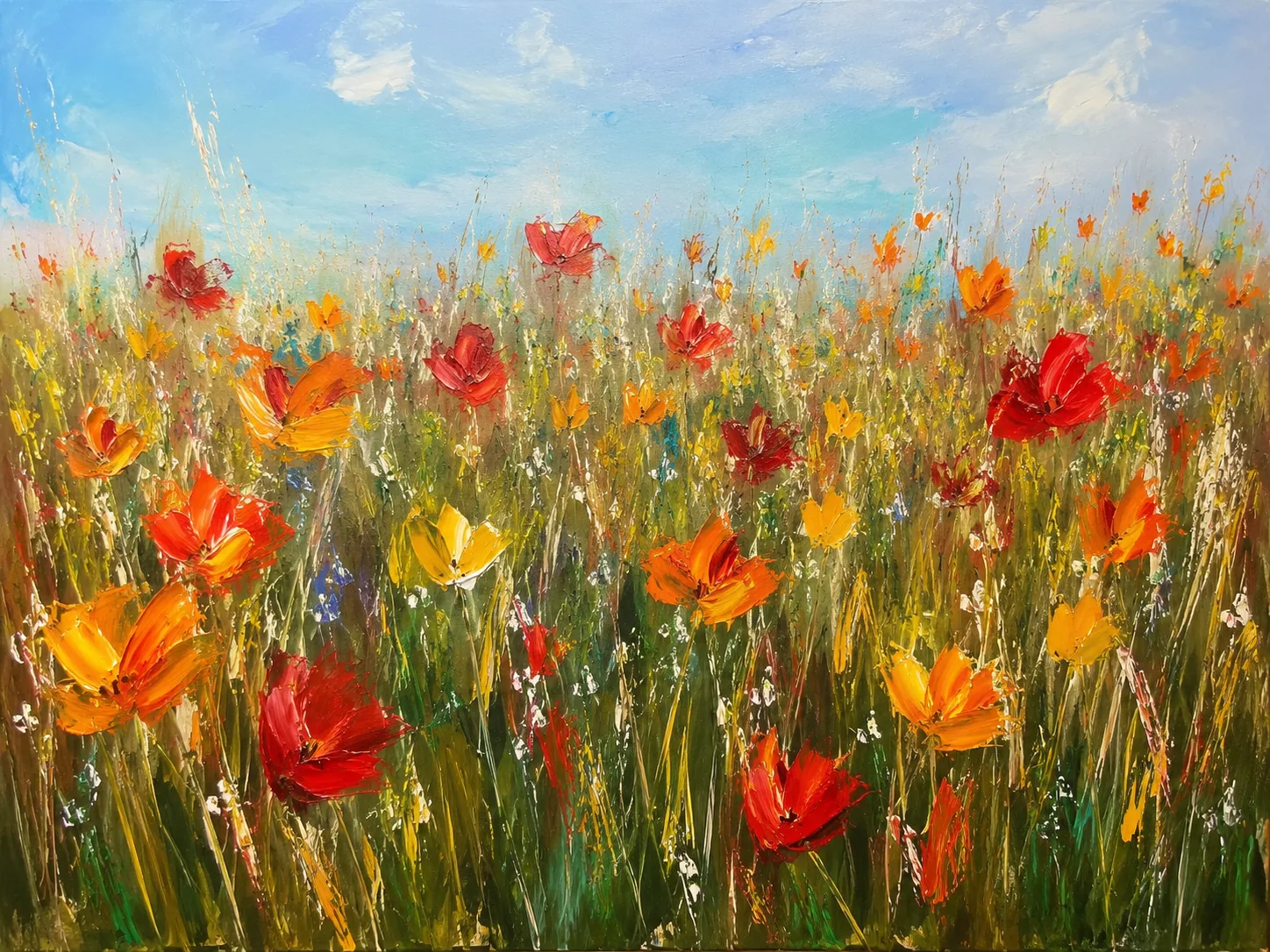 Flower meadow under a blue sky from the Tinto Studio shared archive